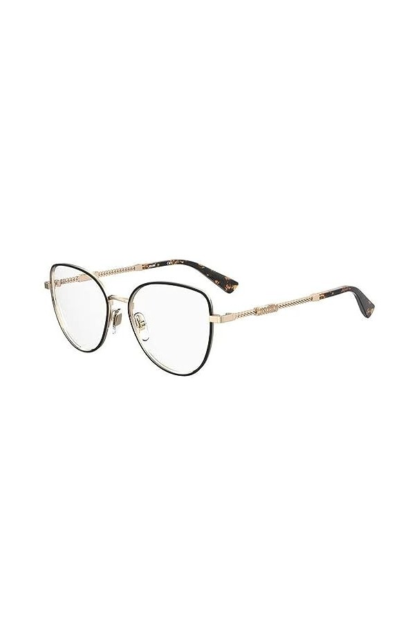 MOSCHINO Mos601 Lunettes de Soleil, Noir-Or, 52 Femme
