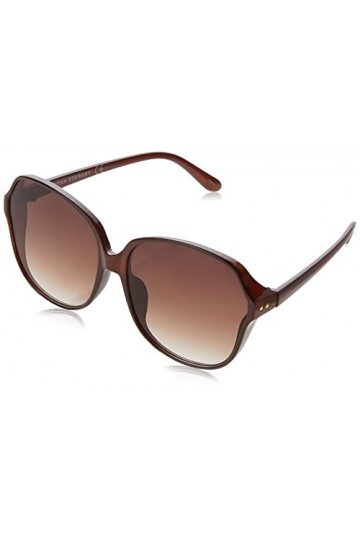 Martha Stewart Ms101 Lunettes de soleil géométriques surdimensionnées pour femme 64 mm, brun, 64 mm