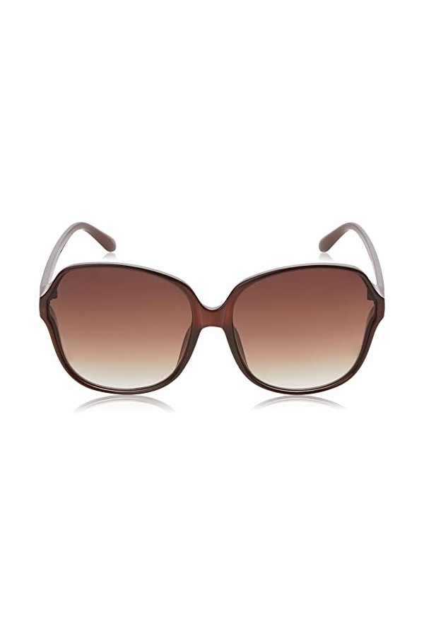 Martha Stewart Ms101 Lunettes de soleil géométriques surdimensionnées pour femme 64 mm, brun, 64 mm