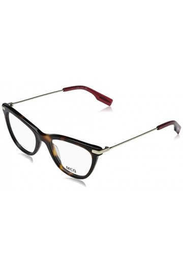 ALEXANDER MCQUEEN MQ0339O Lunettes de Soleil, Havana-Gold, 47 Femme