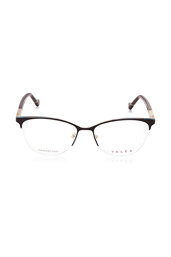 YALEA Vya001 Lunettes de Soleil, Or Rose avec pièces colorées, 53 Femme