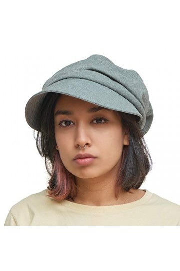 CHARM Casquette Plate Newsboy Larg Femme - Bonnet Dété Boho Chapeau de Soleil Hipster Homme Gris
