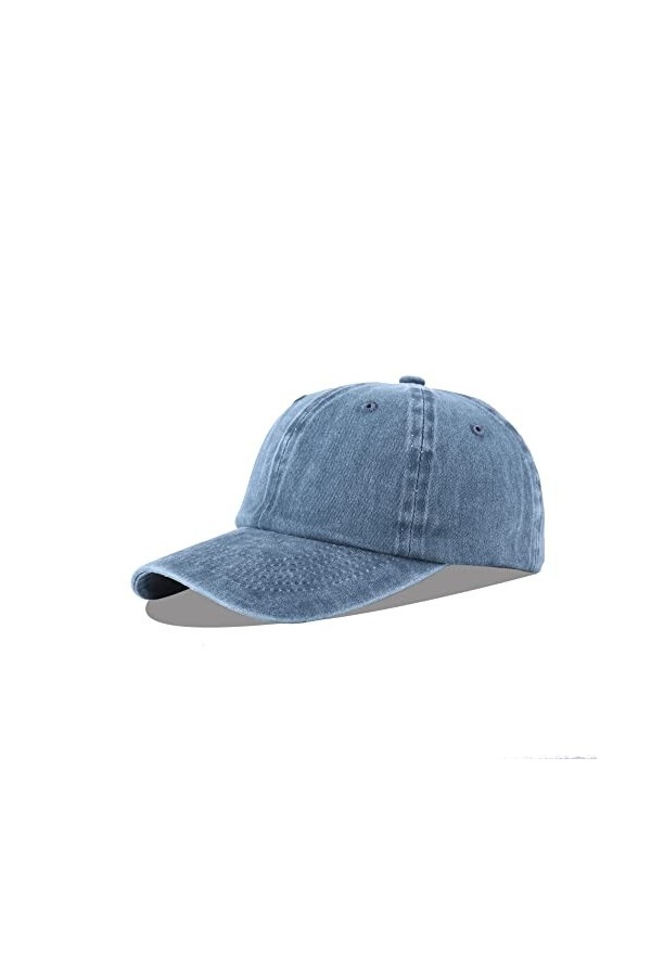 LANGZHEN Unisexe Lavage à leau Vintage Trou cassé Coton réglable Couleur Unie Papa Cap, Femmes Lavage à leau Classique Casq