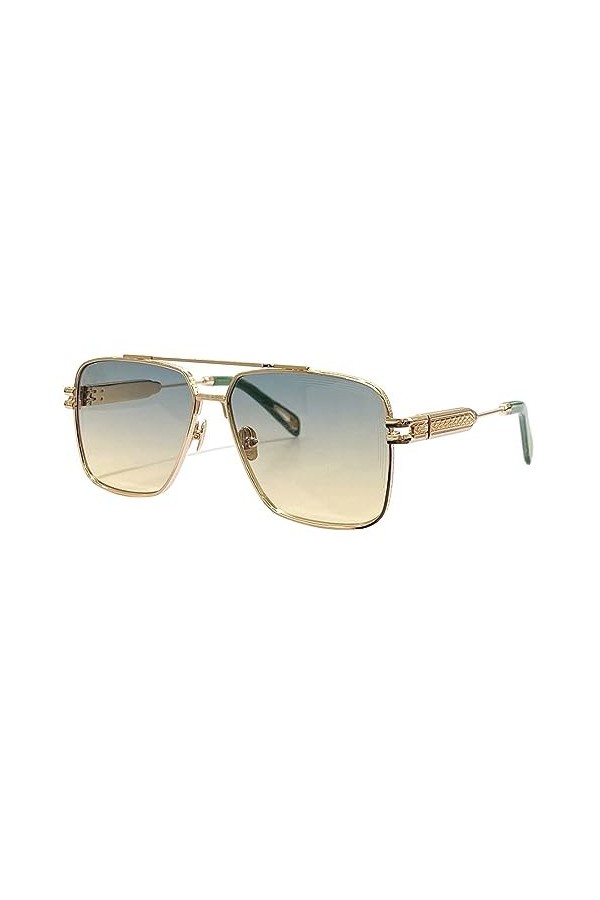 Lunettes de soleil en métal Hommes Femmes Retro Square Oversize Lunettes de soleil Gradient Shades UV400,3,Taille unique