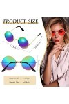 Lot de 42 lunettes de soleil rondes en vrac style hippie années 60 et 70 - Lunettes de soleil colorées rétro polarisées avec 
