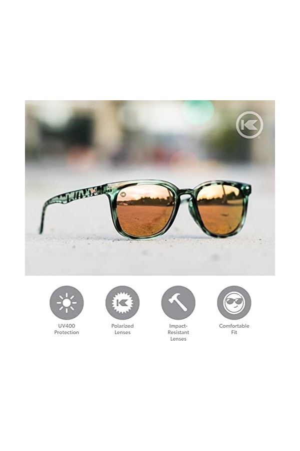 Knockaround Paso Robles Lunettes de soleil polarisées pour homme et femme Protection intégrale UV400 - - taille unique