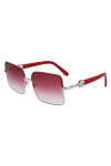 Salvatore Ferragamo Sf302sl Sunglasses, 049 Silver Burgundy, 60 Unisex