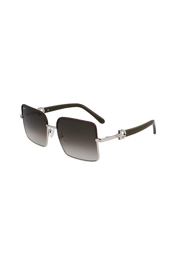 Salvatore Ferragamo Sf302sl Sunglasses, 049 Silver Burgundy, 60 Unisex