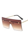 DieffematicTYJ Lunette De Soleil Lunettes de Soleil Marron surdimensionnées Femmes rétro Lunettes de Soleil Vintage Luxe Lune