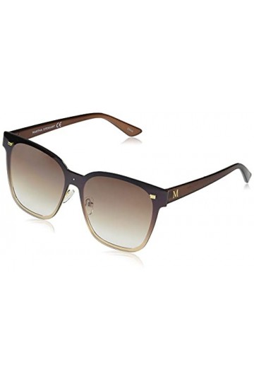 MARTHA STEWART Ms140 Lunettes de soleil carrées pour femme avec protection UV 148 mm, Marron délavé