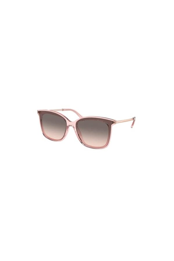 Michael Kors MK2079U ZERMATT Lunettes de soleil carrées pour femme+kit dentretien des lunettes gratuit, Rose poudré transpar