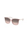 Michael Kors MK2079U ZERMATT Lunettes de soleil carrées pour femme+kit dentretien des lunettes gratuit, Rose poudré transpar