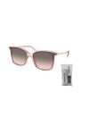 Michael Kors MK2079U ZERMATT Lunettes de soleil carrées pour femme+kit dentretien des lunettes gratuit, Rose poudré transpar