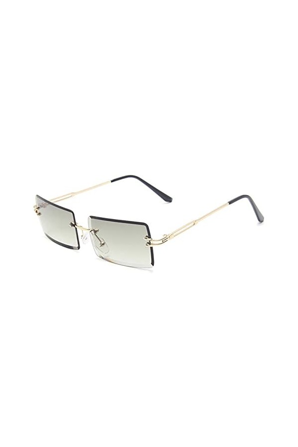 DieffematicMJ Lunettes De Soleil Homme Lunettes de Soleil Rimless Rectangle Femmes Femmes Fashion Square Suns Lunettes de Sol