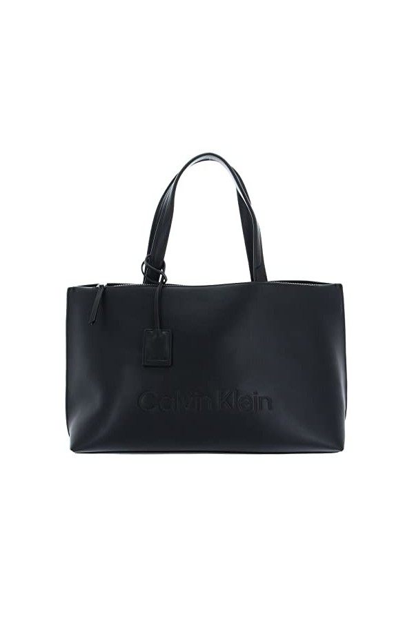 Calvin Klein CK Set Shopper MD, Fourre-Tout Femme, Noir, Taille Unique
