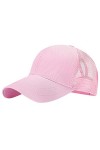 Tuopuda Casquette de Baseball Femme Chapeau de Queue de Cheval Réglable Demi-Maille Casquettes de Sport Outdoor, Rose, Taille