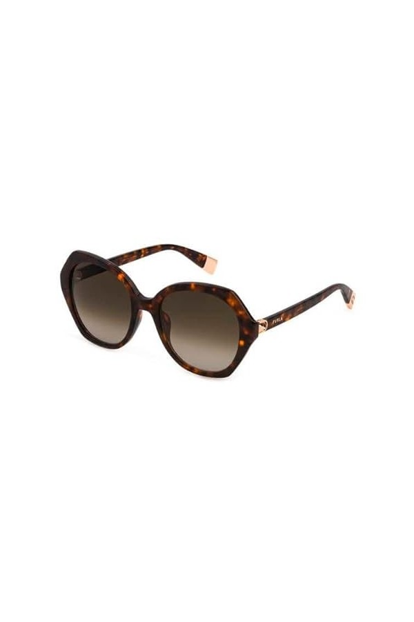 Furla SFU533 Sunglasses, Tartaruga Nero/Marrone LUCIDO, 54 Unisex