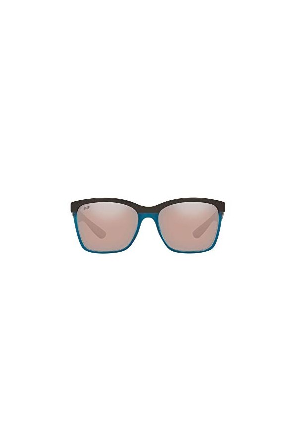 Costa Del Mar Femme Anaa Lunettes de Soleil, Verre de mer océan/cuivre argenté Miroir polarisé 580p, 55 EU