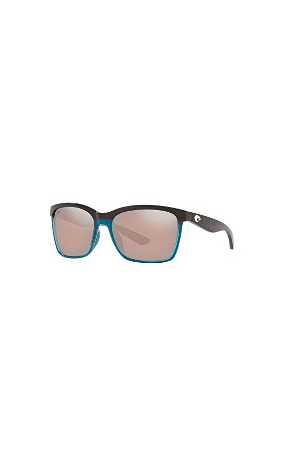 Costa Del Mar Femme Anaa Lunettes de Soleil, Verre de mer océan/cuivre argenté Miroir polarisé 580p, 55 EU
