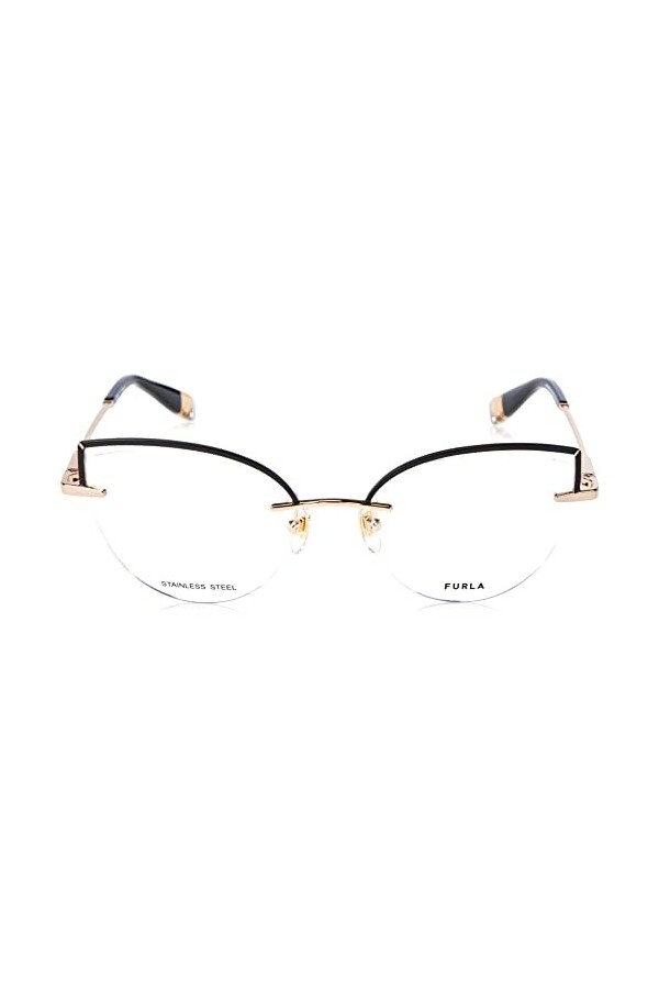 Furla Vfu583 Lunettes de Soleil, Rose Gold with Semi Matt Black Parts, 55 Femme