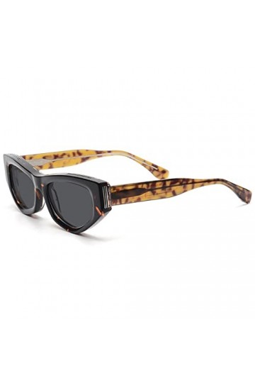 FOOOZ Lunettes de soleil yeux de chat hommes femmes monture en acétate polygone triangle lunettes de soleil polarisantes lune