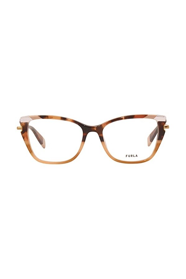 Furla Vfu499 Lunettes de Soleil, Shiny Havana Feather Pink, 53 Femme