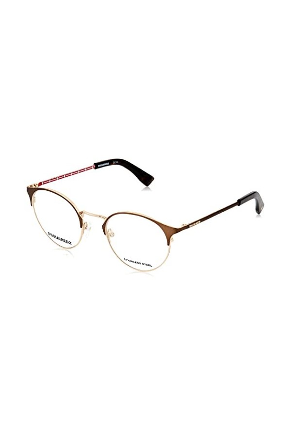 Dsquared D2 0058 Lunettes de Soleil, 01Q/22 Marron doré, 49 Mixte
