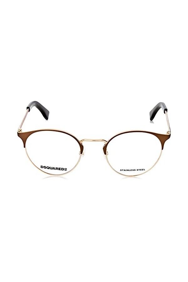 Dsquared D2 0058 Lunettes de Soleil, 01Q/22 Marron doré, 49 Mixte