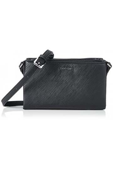Calvin Klein CK Elevated Crossbody Saffiano, Fourre-Tout Femme, Noir, Taille Unique