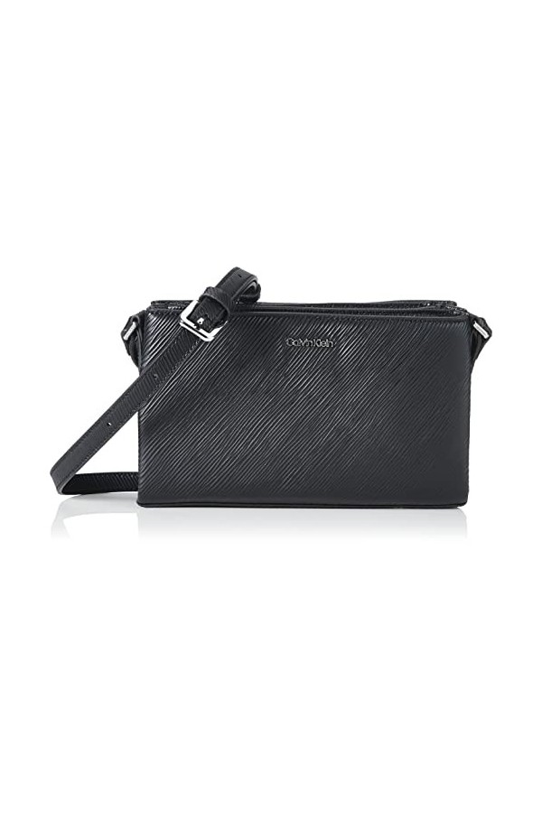 Calvin Klein CK Elevated Crossbody Saffiano, Fourre-Tout Femme, Noir, Taille Unique