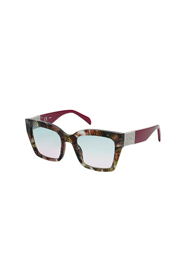 TOUS Stob47 Lunettes de Soleil, Rose/Vert Fantaisie, 53 Femme
