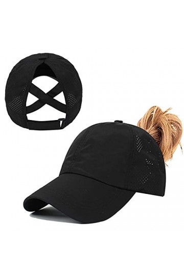 Queue de Cheval Casquette de Baseball, Léger Réglable Séchage Rapide Respirante Anti-Soleil UV, Unisexe Couleur Messy Casquet