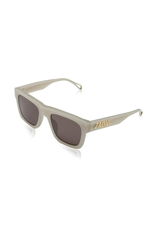 Zadig & Voltaire Szv325 Lunettes de Soleil, Brillant Beige Brillant, 53 Femme