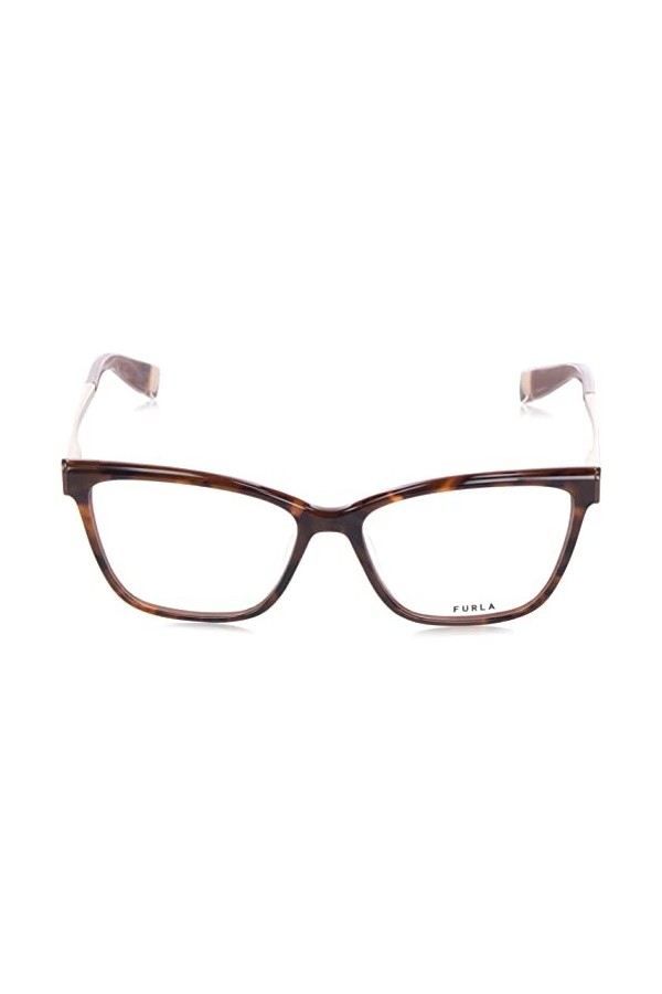 FURLA Vfu631 Lunettes de Soleil, Haut de Havane Shiny Light+Marron, 55 Femme