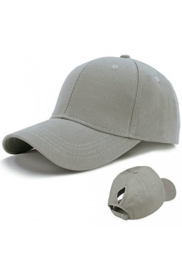 LIVACASA Casquette de Baseball Femme Fille en Coton Respirante Ajustable Légère Anti-Soleil Un Trou pour Queue de Cheval Casq