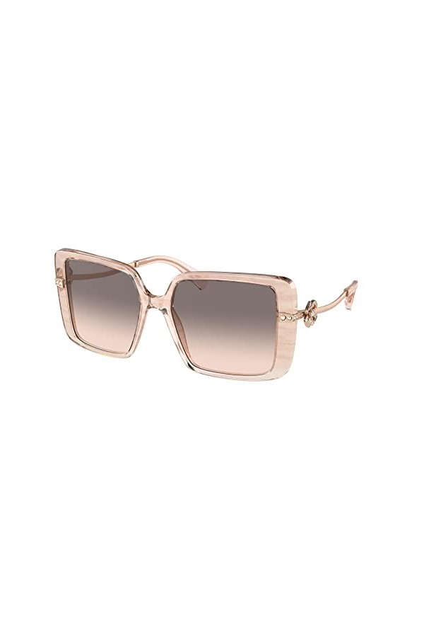 Bvlgari Mixte 0bv8243b 56 55123b Lunettes de Soleil, Opal Pink Striped/Pink Grey Shaded, Taille Unique