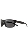Revo Harnais : Filtres polarisés UV, lunettes de soleil Rectangle Sport Wrap, monture noire mate avec verres graphite RE 407