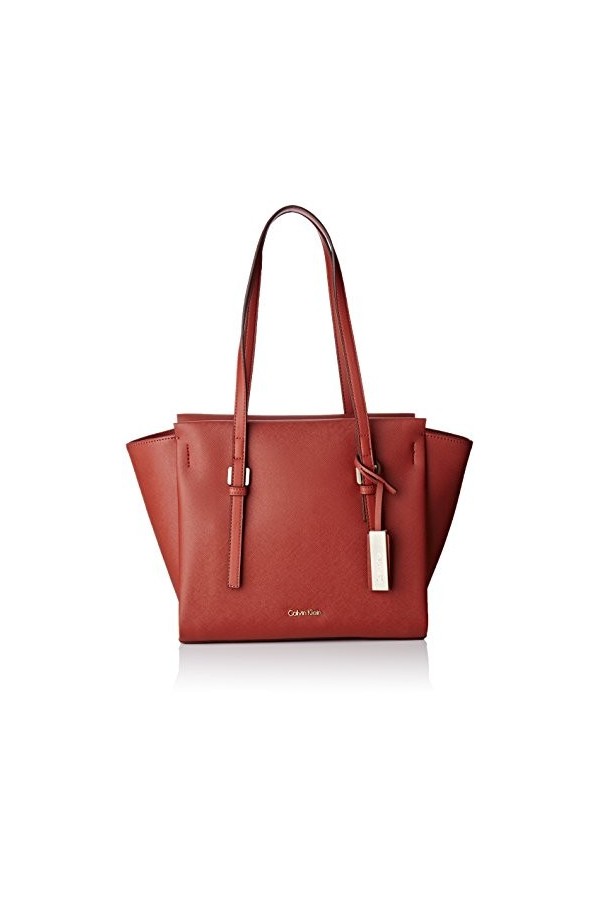 Calvin Klein Marissa Medium Tote, 227, Os, Sacs de plage femme, Brown Henna , 13x25x41 cm W x H L 