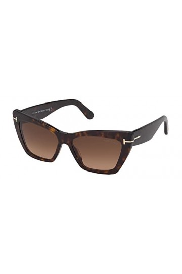 Tom Ford Lunettes de Soleil WYATT FT 0871 Dark Havana/Brown Shaded 56/15/140 femme