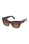Tom Ford Lunettes de Soleil WYATT FT 0871 Dark Havana/Brown Shaded 56/15/140 femme