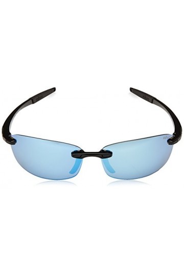 Revo Lunettes de soleil polarisées Descend E Rectangle Frame 64 mm, Black Frame, Blue Water