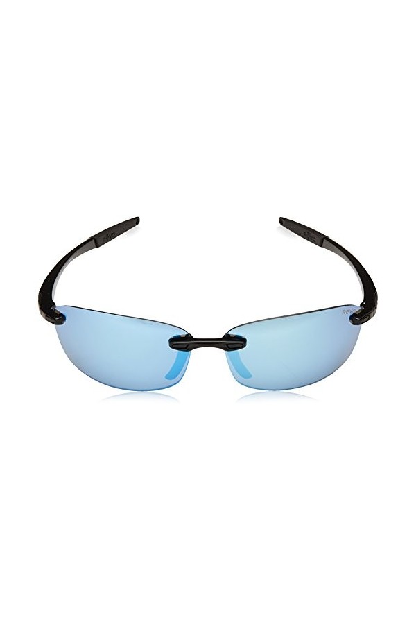 Revo Lunettes de soleil polarisées Descend E Rectangle Frame 64 mm, Black Frame, Blue Water
