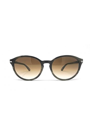 Persol Lunettes de soleil en plastique pour femme avec monture en corne verte/verres dégradés marron 54 mm