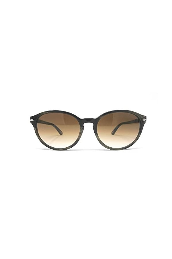 Persol Lunettes de soleil en plastique pour femme avec monture en corne verte/verres dégradés marron 54 mm