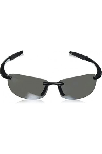 Revo Descend E&nbsp;: Filtres polarisés UV, lunettes de soleil rectangulaires sans monture, monture noire avec verres en graphite 