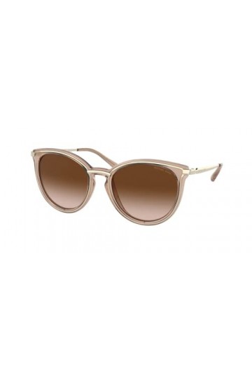 Michael Kors Brisbane MK1077 Lunettes de soleil rondes pour femme + ensemble avec kit de lunettes iWear, Or clair/marron tran