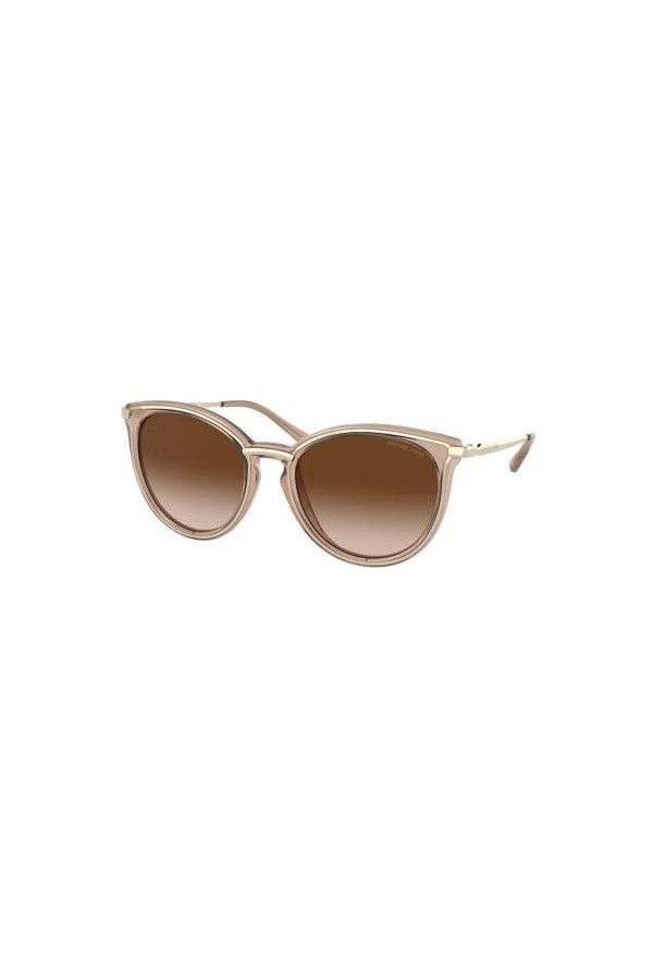 Michael Kors Brisbane MK1077 Lunettes de soleil rondes pour femme + ensemble avec kit de lunettes iWear, Or clair/marron tran