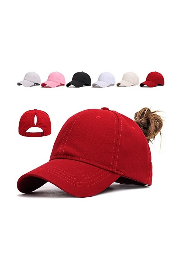 Queue de Cheval Casquette de Baseball Coton Anti-Soleil Baseball Cap Hommes Femmes été Unisexe Réglable Casquettes de Basebal