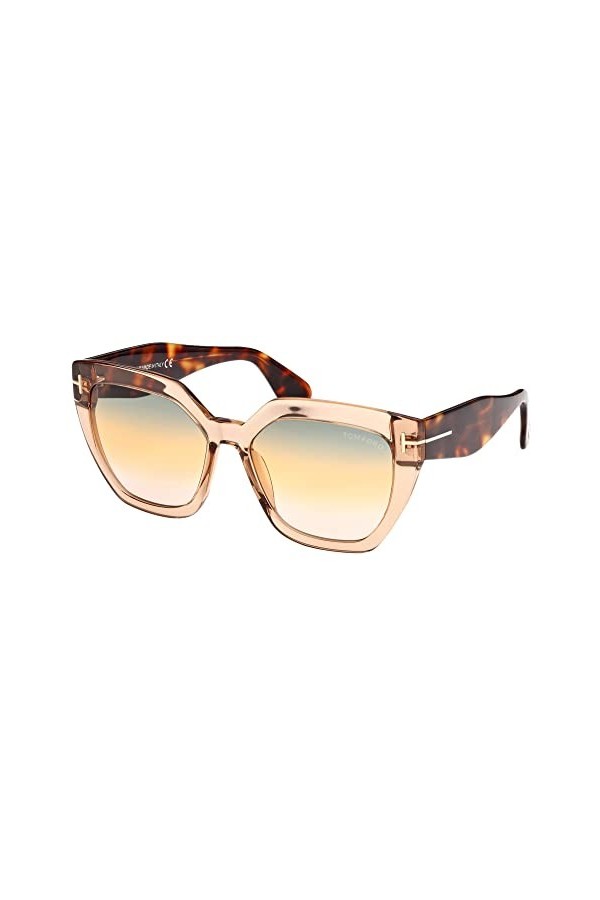 Tom Ford Lunettes de Soleil PHOEBE FT 0939 Shiny Transparent Brown/Grey Yellow 56/17/140 femme