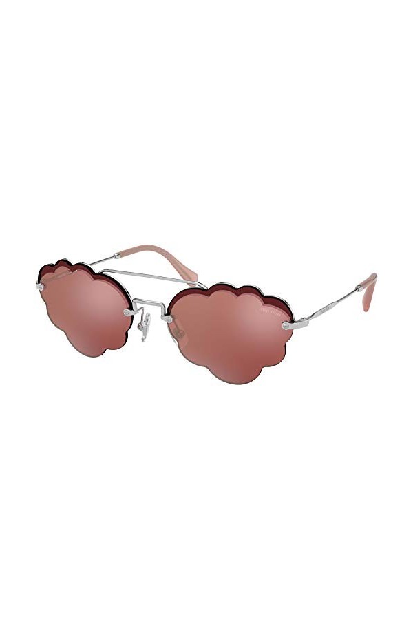 Miu Miu 0MU 57US Lunettes de Soleil, Silver/Pink, 58 Femme